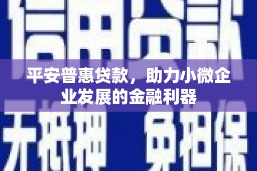 白塔平安普惠贷款，助力小微企业发展的金融利器
